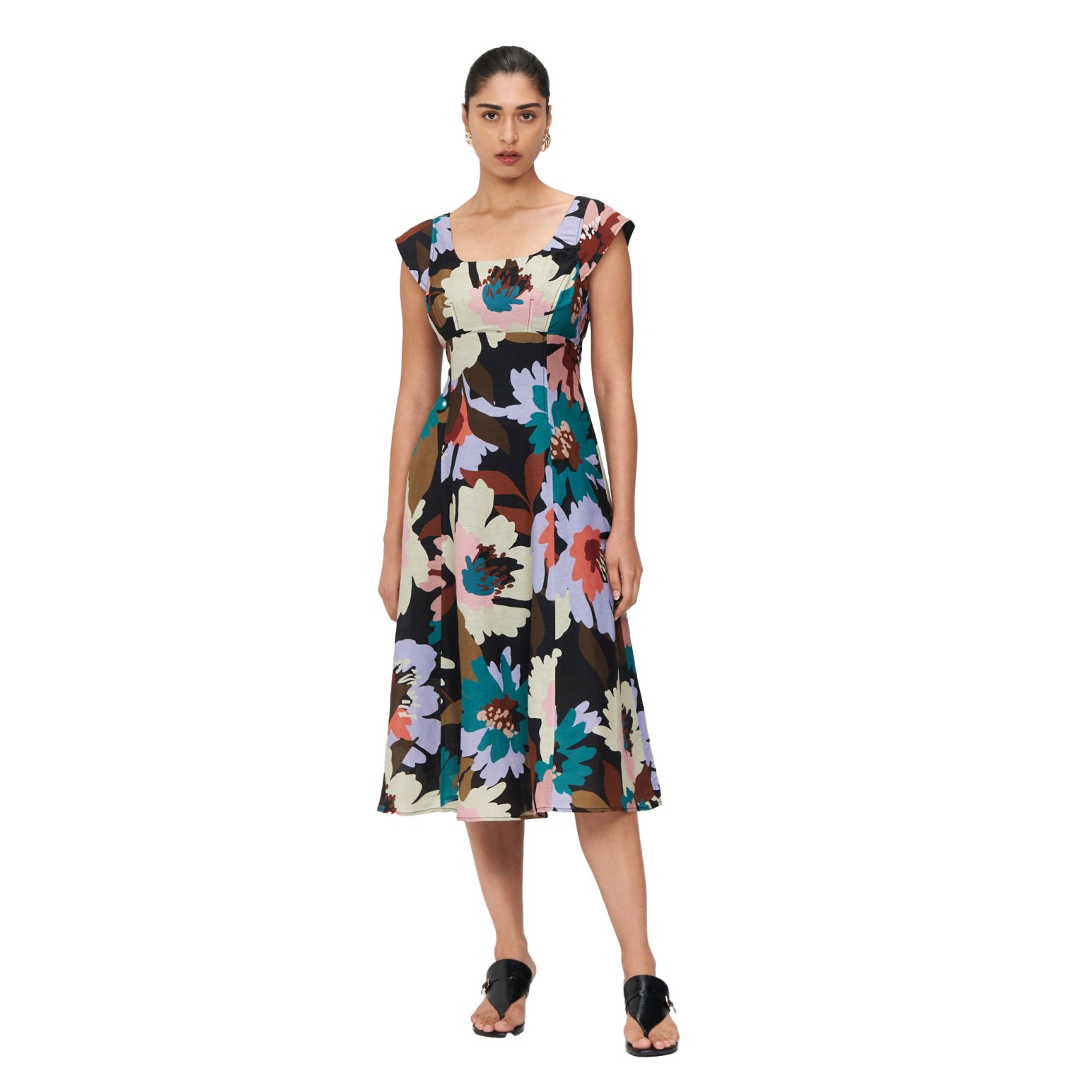 Veronika Maine Sonata Bloom Square Neck Dress